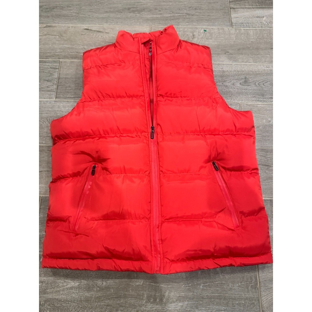 Tuveke Womens Large Red Puffer Vest Full Zip Quilted Lightweight Winter NWT